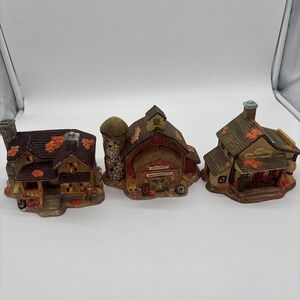 Vintage Harvest House Set Three Houses From Collection No Lights
